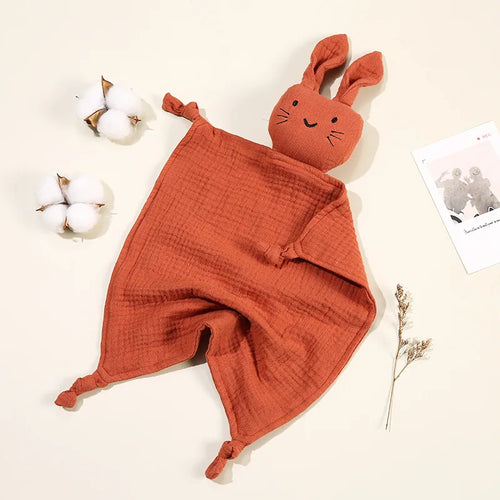 Baby Cotton Muslin Comfortable Blanket Cute Cat Doll For Infant Kids