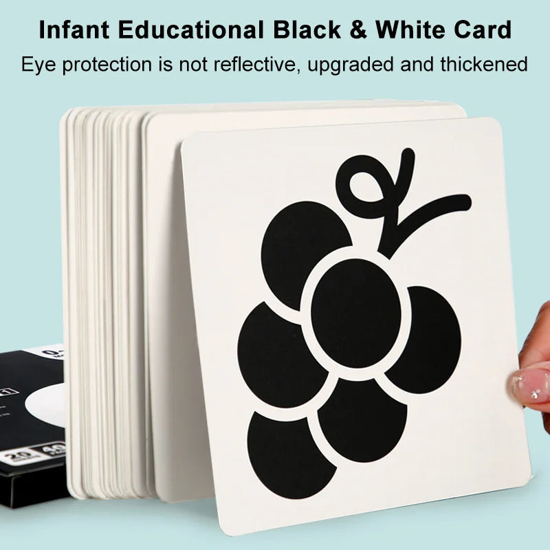 Baby Visual Stimulation Cards Montessori High Contrast Flash Card