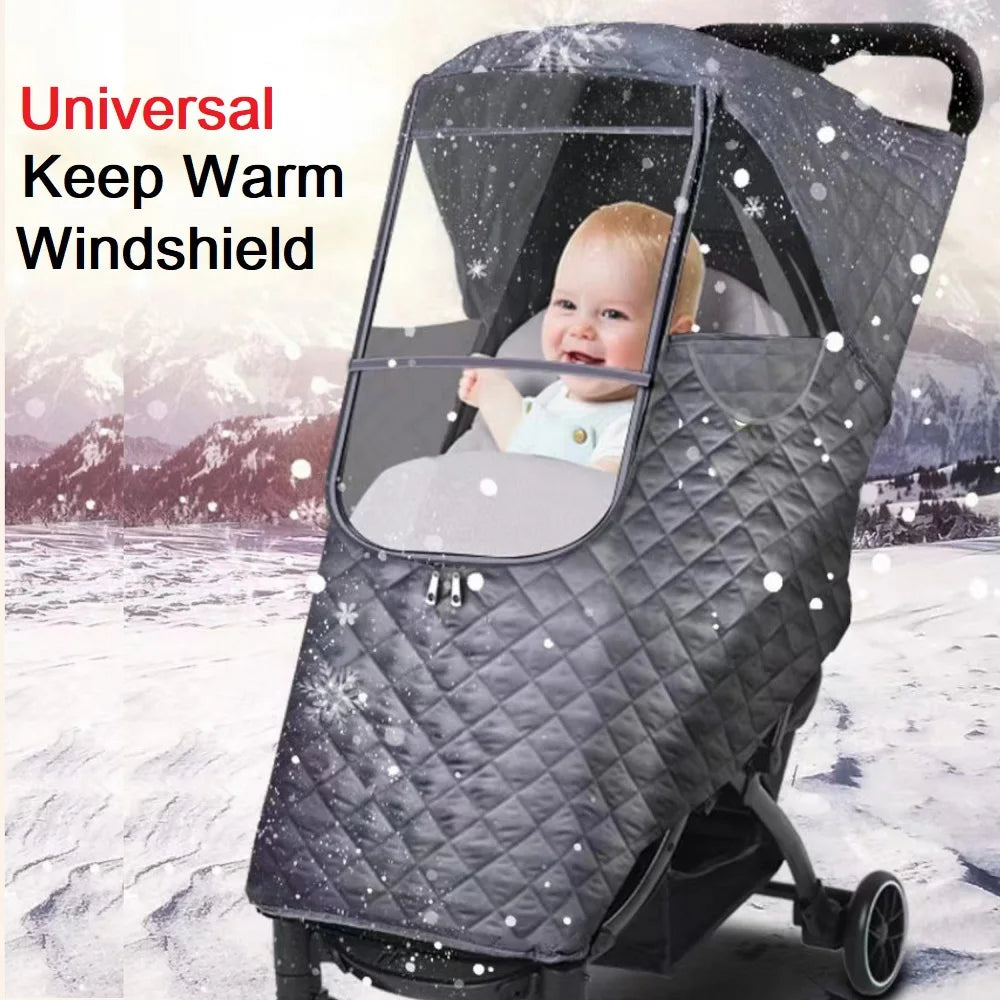 Universal Waterproof Winter Thicken RainCover Pushchairs Raincoat Full