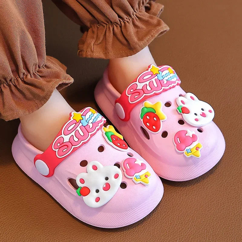 Summer Kids Sandals Hole Children's Shoes Slippers Soft Anti-Skid