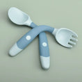 Load image into Gallery viewer, Green BAP Free Children Learn To Eat Training Tableware Twist Fork
