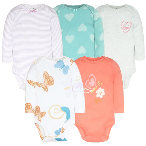 3-5 PCS/LOT Soft Cotton Baby Bodysuits Long Sleeve Newborn Baby