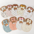 Load image into Gallery viewer, 3Pcs/Set Baby Flower Bibs & Headbands Bow Nylon Hairbands Double Side
