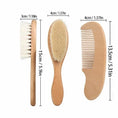 Load image into Gallery viewer, 2PCS Newborn Wool Baby Wooden Brush Comb Newborn Hair Brush Infant
