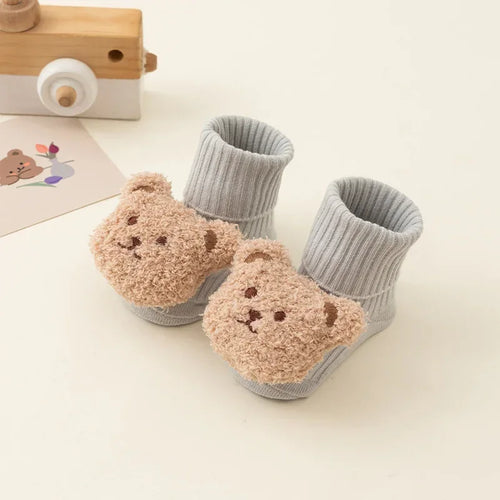 Cute Cartoon Bear Baby Socks for Boy Girl Winter Soft Cotton Anti Slip