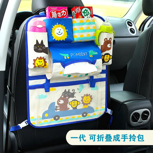 Cartoon Baby Car Seat Back Storage Bag, Large Capacity