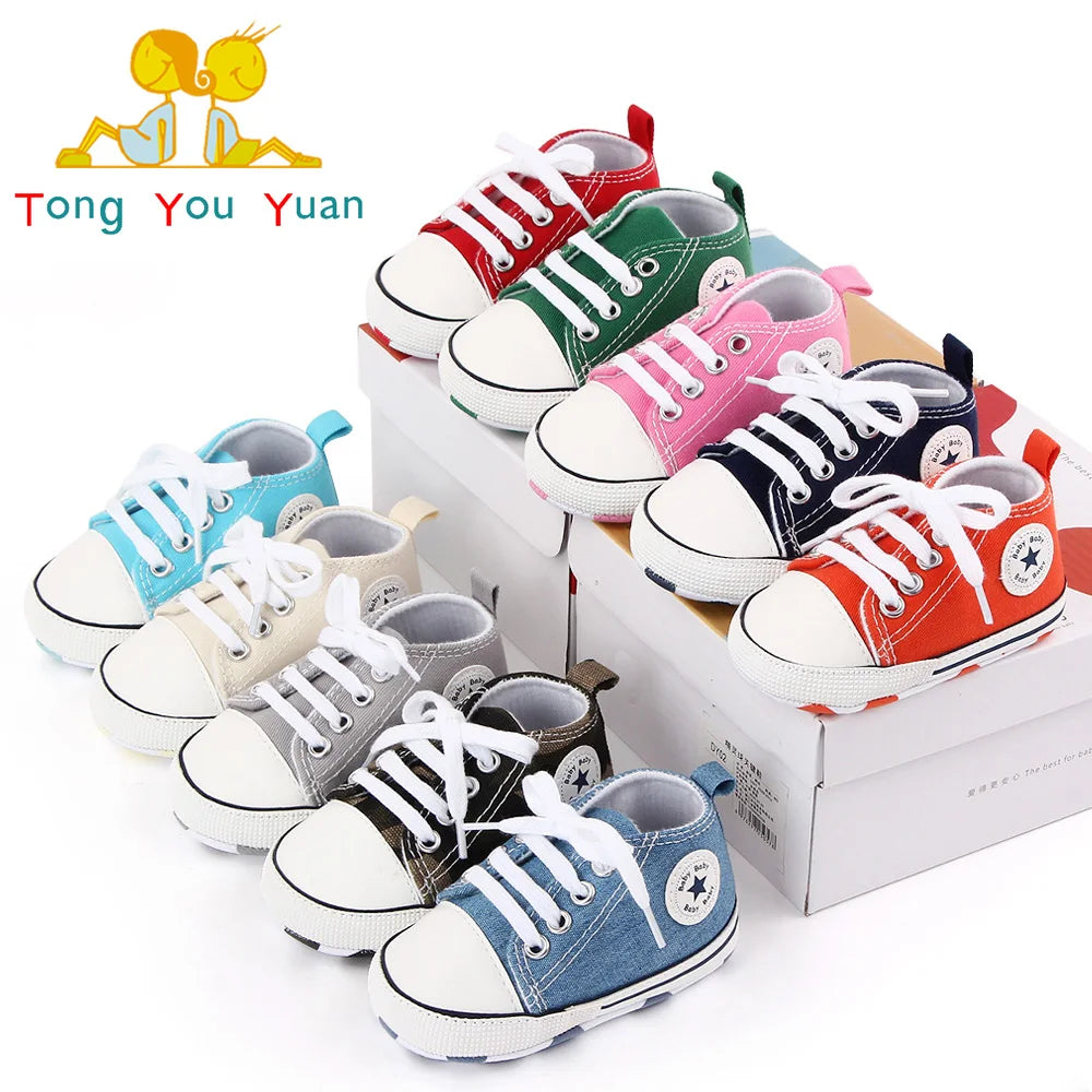 New Baby Shoes Boys Girls Classic Canvas Casual Sneakers Newborn First