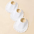 Load image into Gallery viewer, 3 Pcs Baby Girls' Saliva Towel 100% Cotton Soft Comfort Lace White
