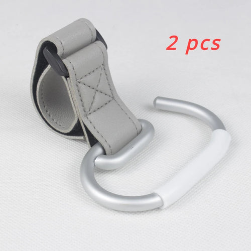 1-2Pcs PU Leather Stroller Hooks Rotate 360 Degrees Multifunctional