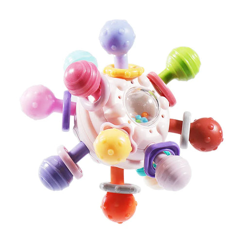 Montessori Baby Toys 0 12 Months Rotating Rattle Silicone Teething