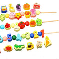 Load image into Gallery viewer, Monterssori Baby DIY Wooden Toys Cartoon Fruit Animal Stringing
