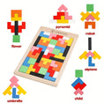 Load image into Gallery viewer, Wooden Puzzles Blocks Brain Teasers Toy Tangram Colorful Jigsaw Game
