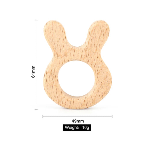 1pc Baby Teether Wooden Food Grade Cartoon Animals DIY Kids Teething