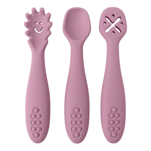 3PCS Cute Baby Learning Spoons Utensils Set Newborn Feeding Spoon Set