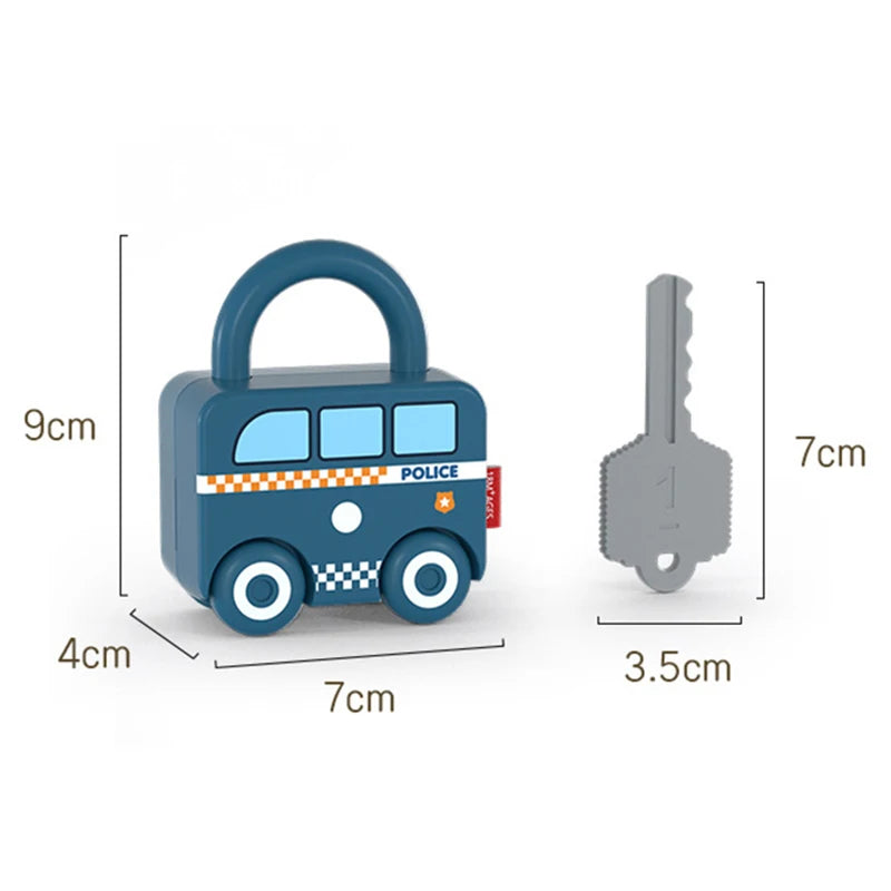 Baby Learning Lock with Key Car Games Montessori Educational Toy