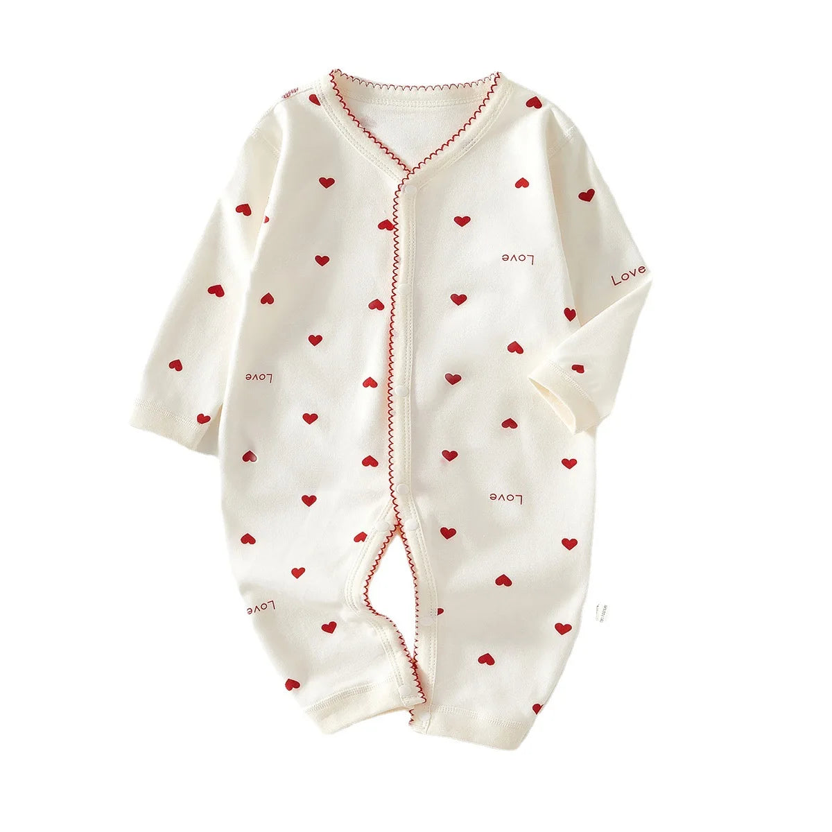 Newborn Baby Clothes Jumpsuit with Love Printed on 100 Cotton Boneless