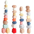 Load image into Gallery viewer, Wooden Sorting Stacking Rocks Stones Sensory Toddler Toys Learning
