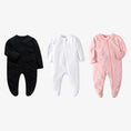 Load image into Gallery viewer, Spring Newborn Footed Pajamas Solid White Fashion Zipper Baby Clothes
