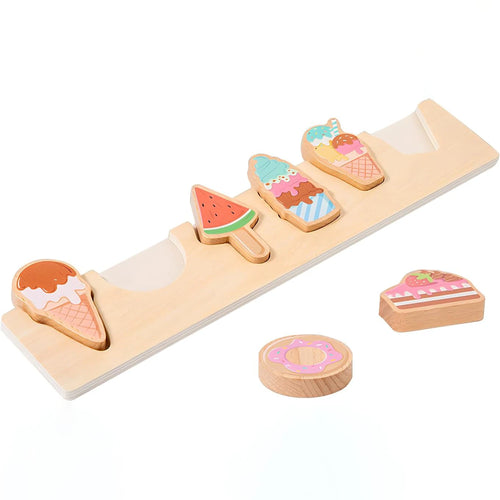 Wooden Montessori Ice Cream Toys Toddlers Pretend Play Simulation Food