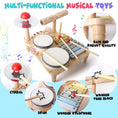 Load image into Gallery viewer, Wooden Xylophone Drum Set For Toddlers,Montessori Baby Musical
