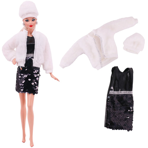 Barbies Doll Clothes Doll Dress Fashion Outfit Shirt Casual Wear Skirt