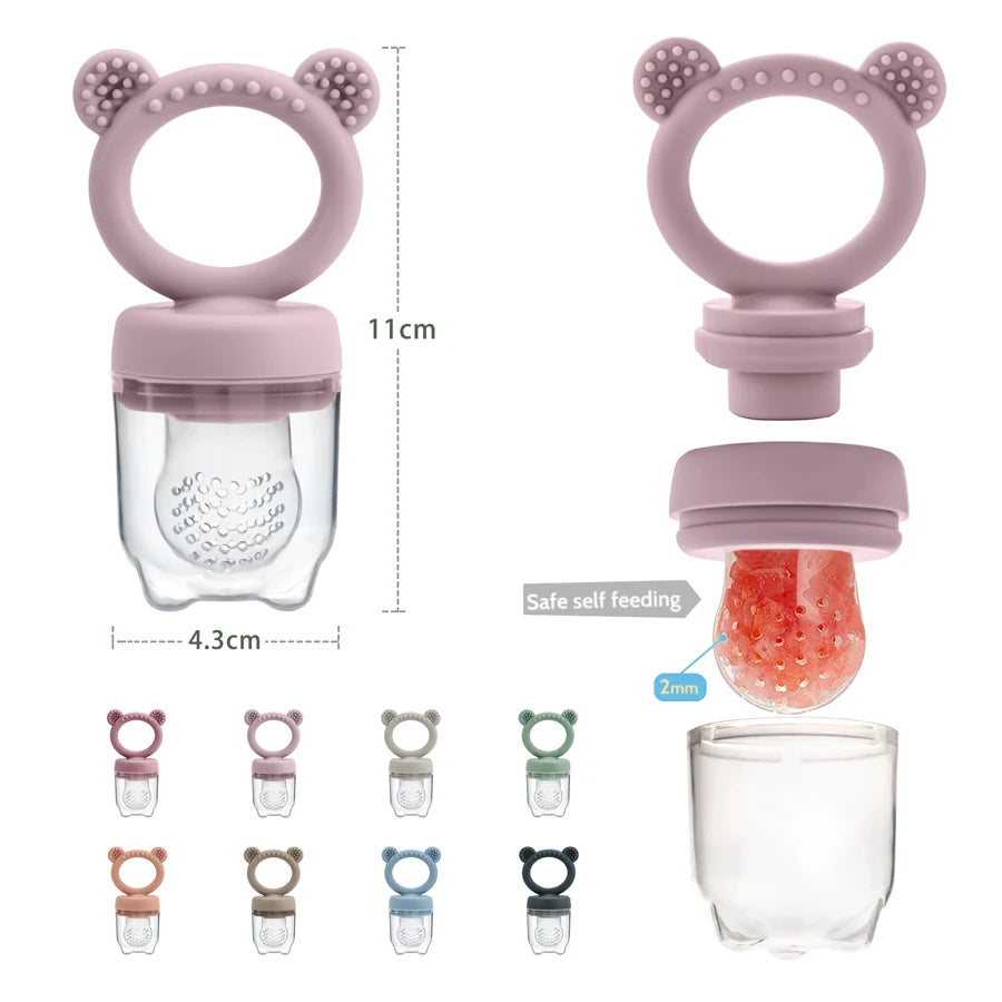 Baby Pacifier Fruit Feeder With Cover Silicone Newborn Nipple Fresh