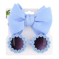 Load image into Gallery viewer, 2Pcs/Card Daisy Baby Sunglasses Eyelet Bow Headband Set Elastic Nylon
