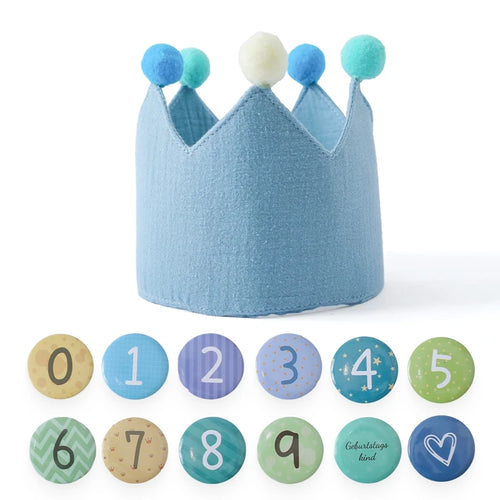 Baby Birthday Party Hat Set Crown Headband Magic Wand Toy Banner Cake