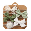 Load image into Gallery viewer, 5Pcs/Set Baby Bow Headband Lace Flower Print Nylon Cotton Hair Bands
