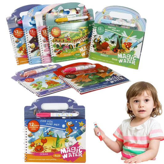 Magical Water Painting Book Toddler Early Education Toys Reusable