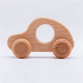 Load image into Gallery viewer, Wooden Baby Car Toys Beech Wooden Dinosaur Cartoon Car Teether
