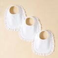 Load image into Gallery viewer, 3 Pcs Baby Girls' Saliva Towel 100% Cotton Soft Comfort Lace White
