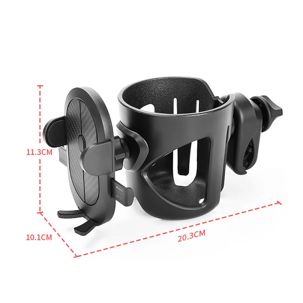 Cup Holder For Stroller Phone Support Outing Travel Universal Pram