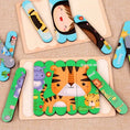 Load image into Gallery viewer, Animal Wooden Puzzle 3D Double-sided Puzzles For Kids Story Jigsaw
