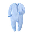 Load image into Gallery viewer, Spring Newborn Footed Pajamas Solid White Fashion Zipper Baby Clothes
