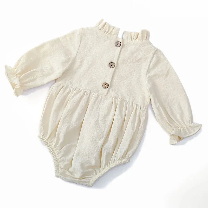 Fashion Baby Girls Romper Cotton Long Sleeve Ruffles Baby Rompers