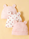 Load image into Gallery viewer, 3Pcs/Lot Bear Ear Children's Fetal Hat 0-6 Months Baby Hat Spring and
