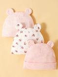 Load image into Gallery viewer, 3Pcs/Lot Bear Ear Children's Fetal Hat 0-6 Months Baby Hat Spring and
