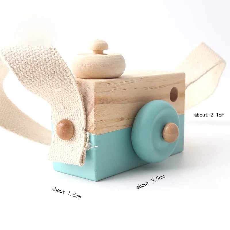 Wooden Fashion Camera Baby Toys Pendant Baby Block Montessori Toys for