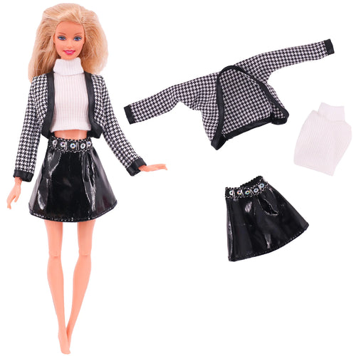 Barbies Doll Clothes Doll Dress Fashion Outfit Shirt Casual Wear Skirt