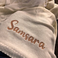 Load image into Gallery viewer, Personalized Name Baby Blanket Embroidered Name Knit Baby Blanket
