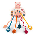 Load image into Gallery viewer, Development Baby Rattle Teether Toys Montessori Silicone Pull String
