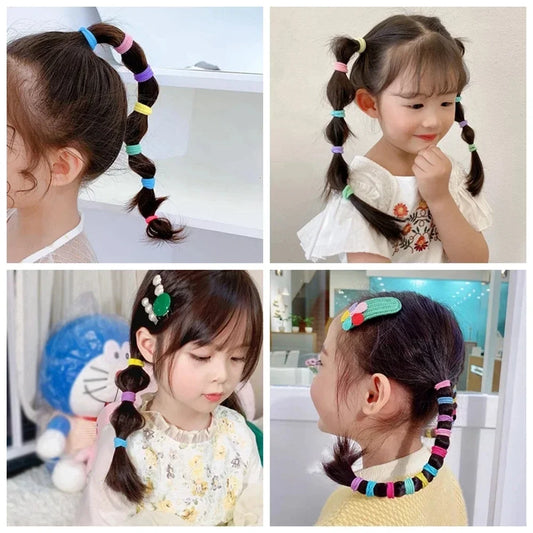 20/50/100PCS Colorful Basic Nylon Ealstic Hair Ties for Girls Ponytail