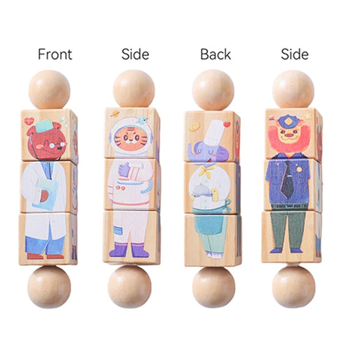 Baby Wooden Rotating Jigsaw Puzzle Hand bell Toy Baby Mobile Musical