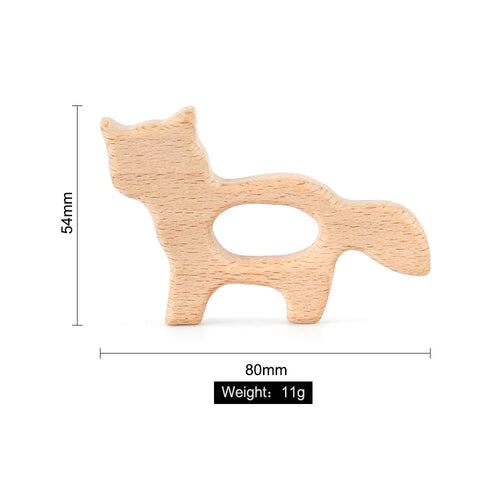 1pc Baby Teether Wooden Food Grade Cartoon Animals DIY Kids Teething