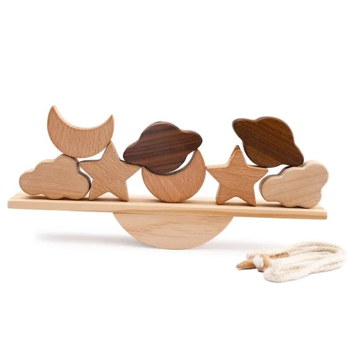 Baby Animal Threading Seesaw Toys Wooden Stacking Toys Blocks Game