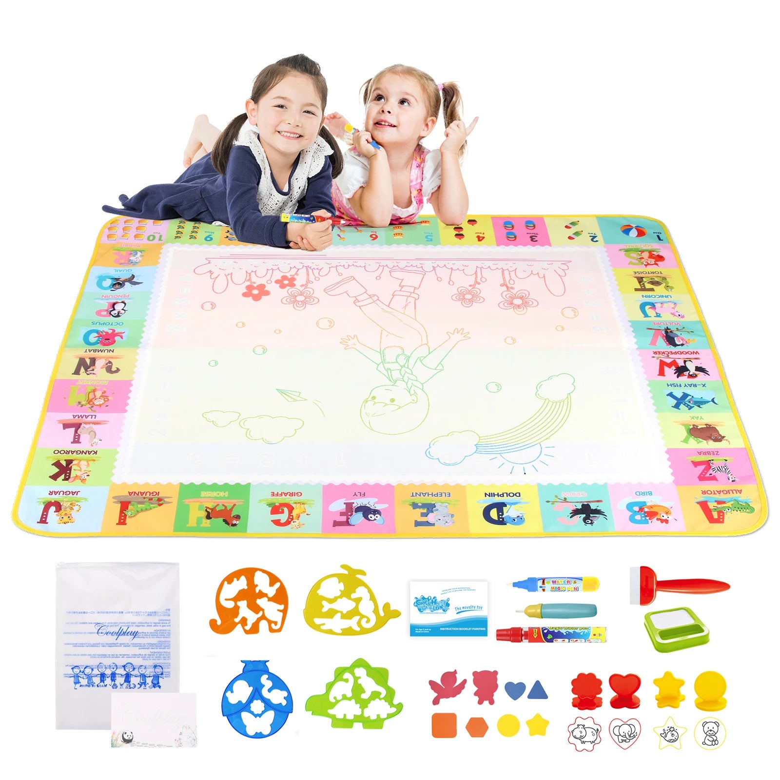 100x80CM Magic Water Drawing Mat Coloring Doodle With Reusable Magic