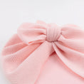 Load image into Gallery viewer, Solid Textured Ribbed Turban Baby Hats Bow Topknot Caps for Newborn
