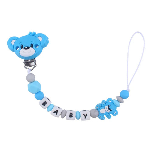 Baby Handmade Personalized Name Clips Cartoon Silicone Beads Pacifier