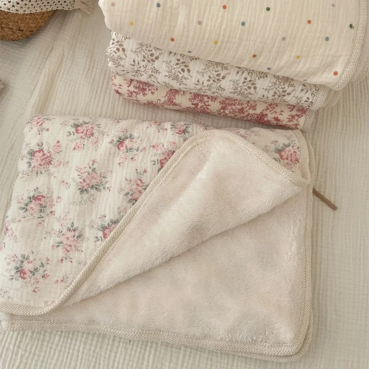 Fleece Winter Baby Blanket for Newborn Swaddle Bedding Velvet Muslin